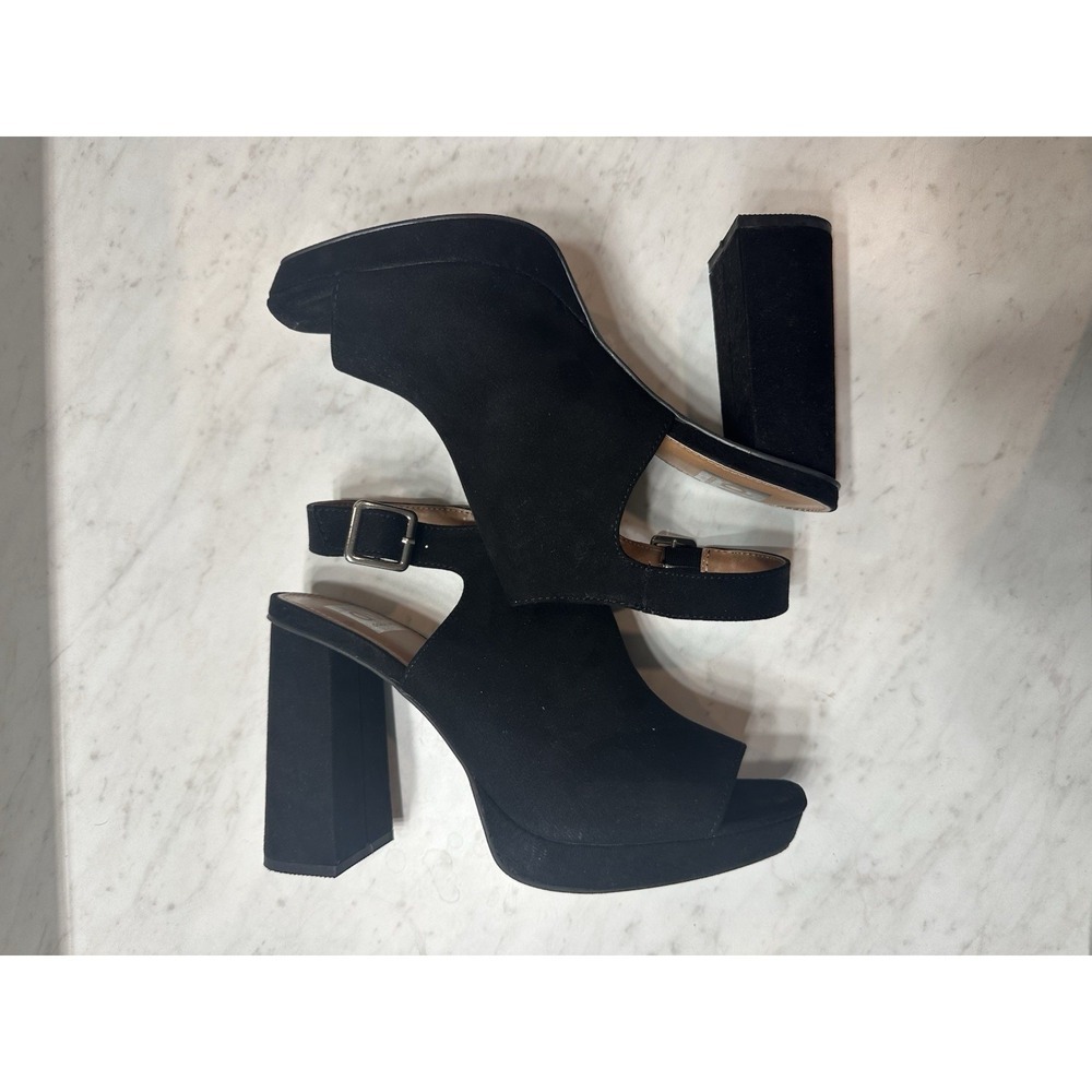 Dolce Vita Black Platform Block Heel Sandals Sz 9 Ankle Strap Open Toe Bootie - Picture 2 of 7